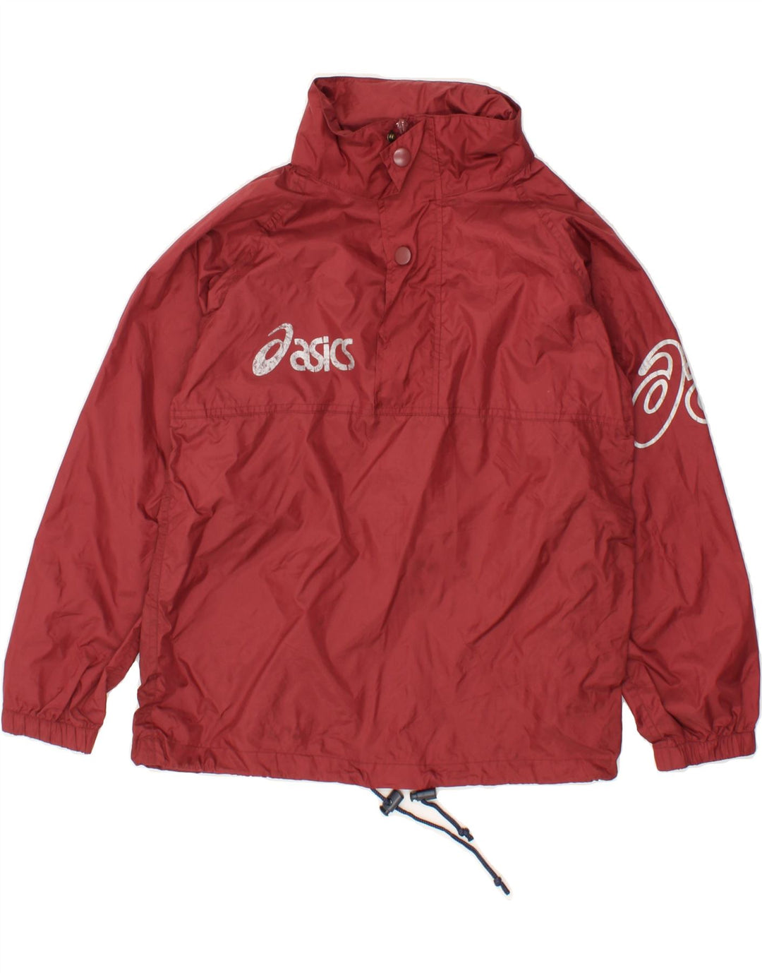 ASICS Boys Graphic Pullover Rain Jacket 9-10 Years Red Polyamide Vintage Asics and Second-Hand Asics from Messina Hembry 