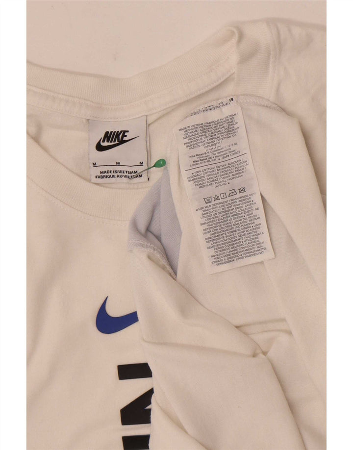 Nike Camiseta gráfica para hombre, parte superior mediana de algodón con bloques de color blanco