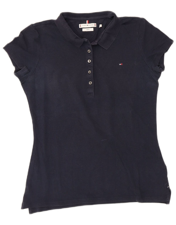 Tommy Hilfiger Polo Slim Fit para Mujer UK 12 Medium Azul Marino Algodón