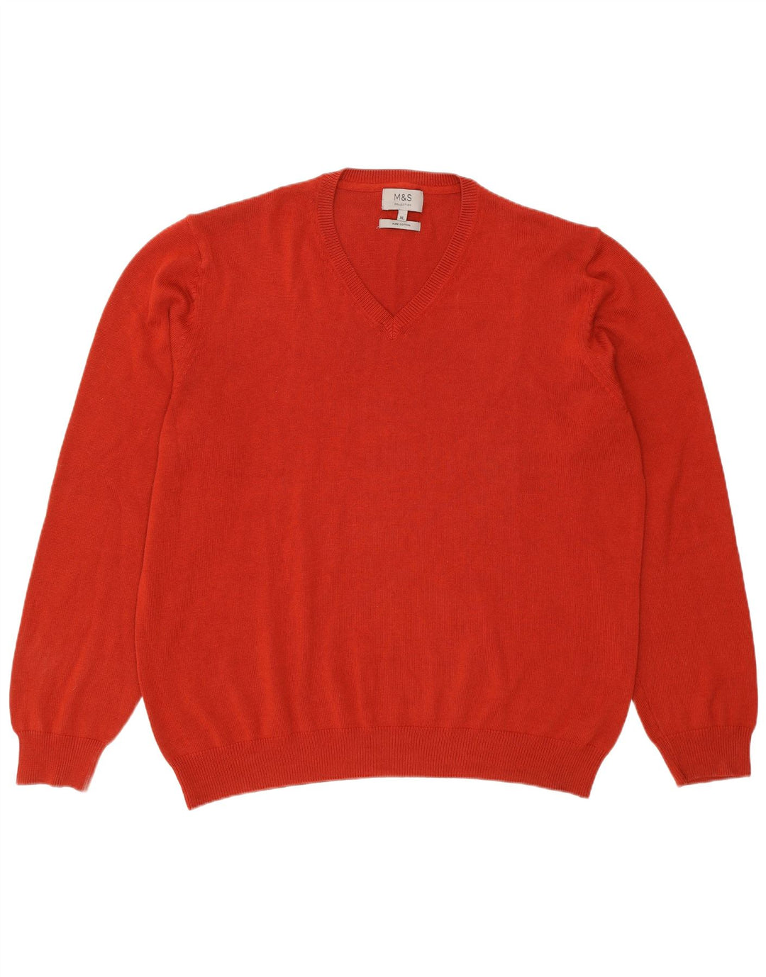 Marks & Spencer Jersey con cuello en V para hombre XL Algodón rojo