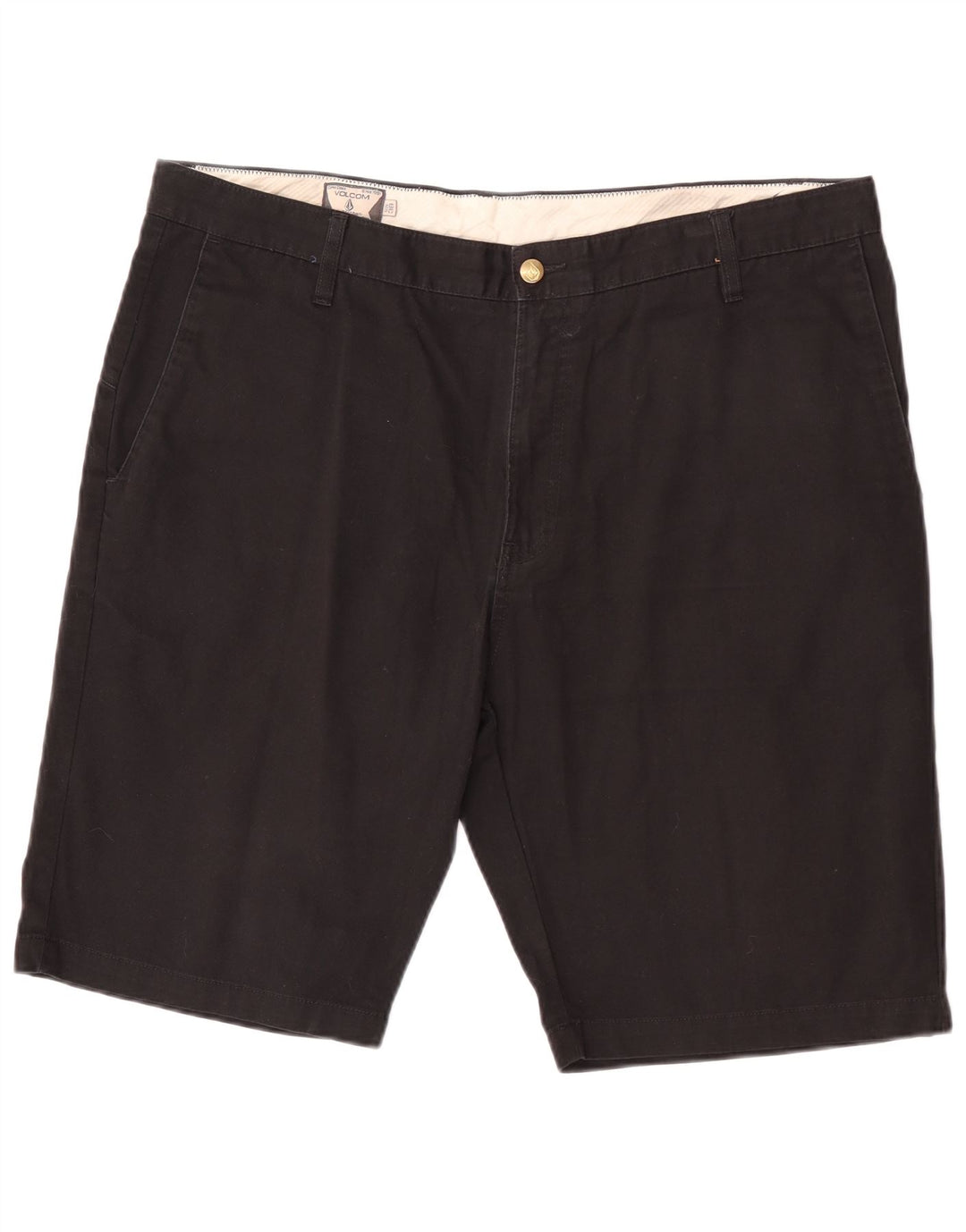 Volcom Pantalones cortos chinos para hombre W38 XL Algodón negro