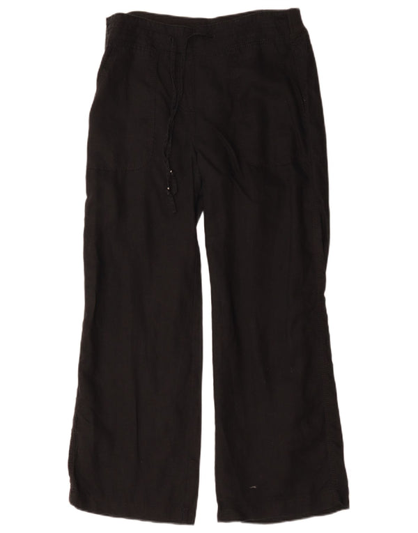 Marks & Spencer Pantalones casuales de pierna ancha para mujer UK 10 Small W32 L28 Negro