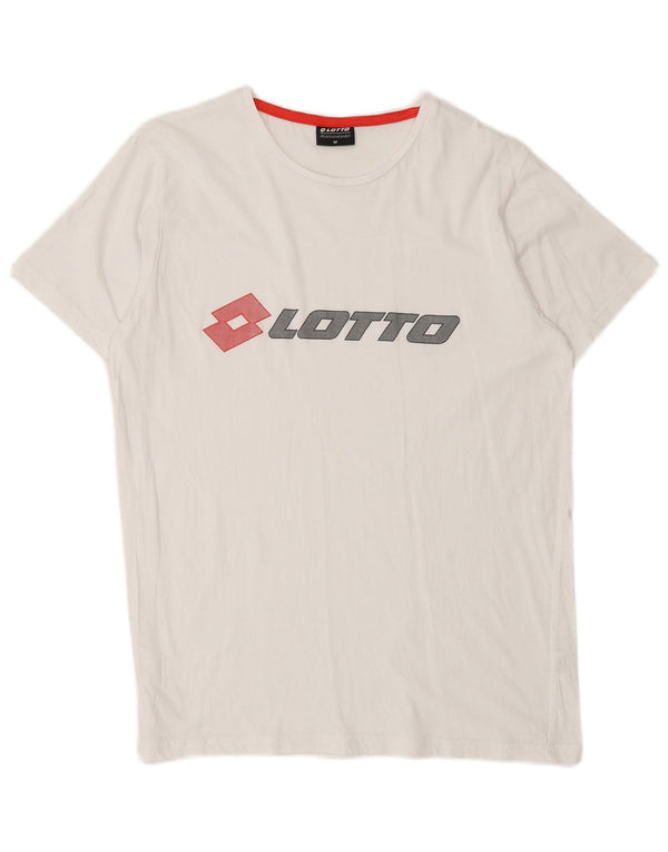 LOTTO Camiseta gráfica para hombre Top Medium White Cotton