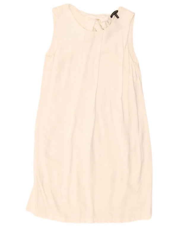 Massimo Dutti Vestido Recto Regular Sin Mangas para Mujer UK 10 Small Blanco