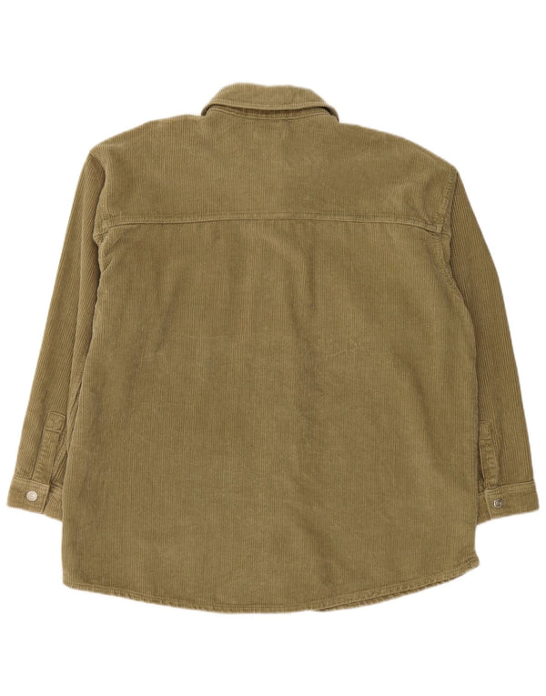 Topshop Camisa de pana extragrande para mujer Reino Unido 12 Algodón caqui mediano