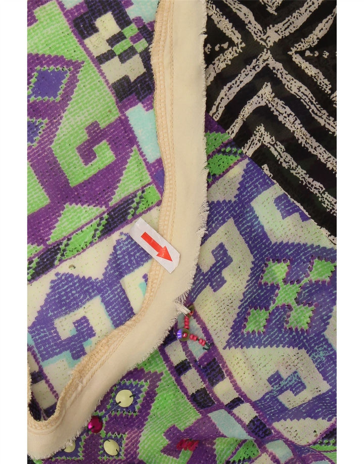 Desigual Blusa para mujer Top UK 44 Medio Multicolor Patchwork Poliéster