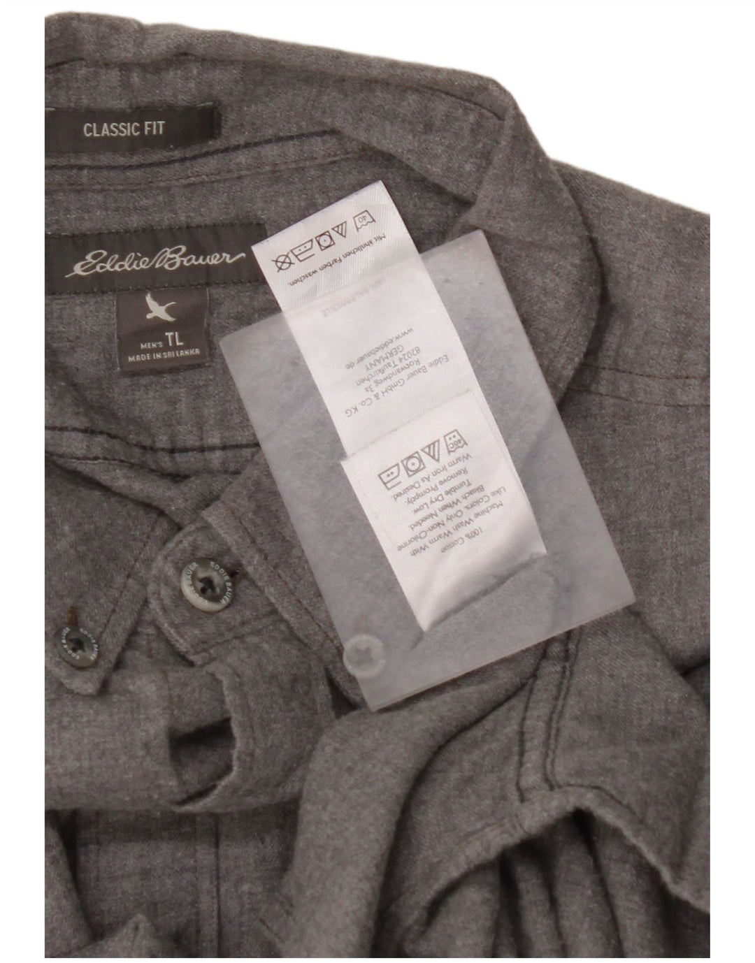 EDDIE BAUER Camisa de franela alta de corte clásico para hombre Algodón gris grande
