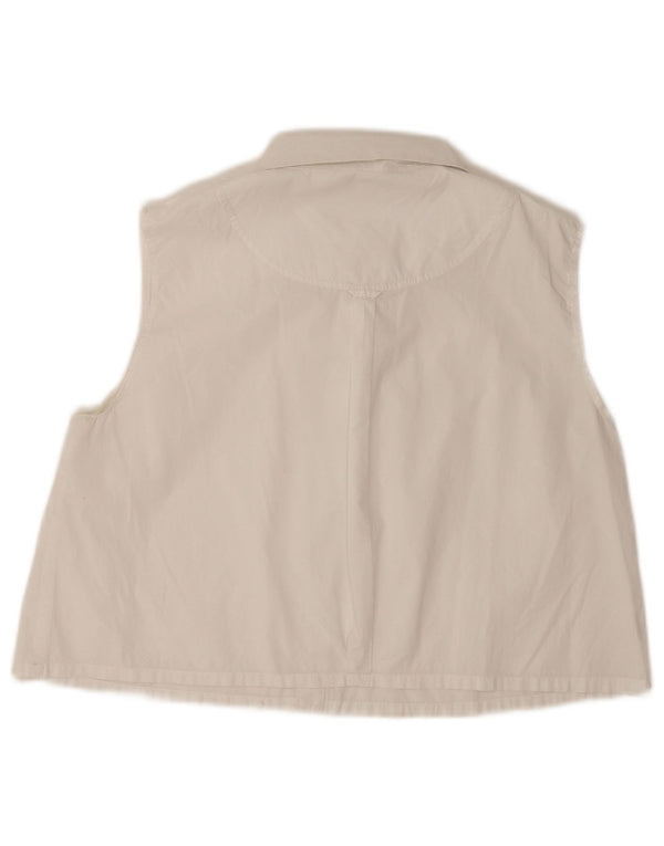 Max & Co. Womens Crop Sleeveless Shirt Blouse UK 12 Medium White