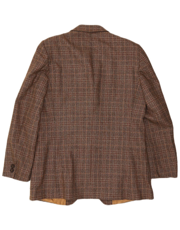 Sir Henry's Chaqueta tipo blazer de 2 botones para hombre UK 40 Large Brown Check