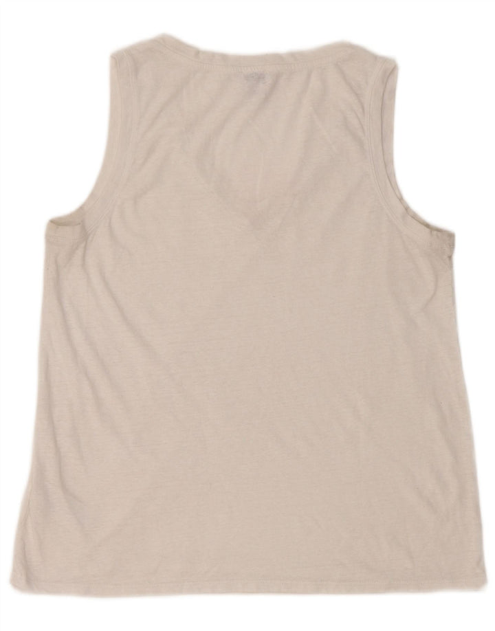 J. CREW Camiseta sin mangas para mujer UK 12 Algodón blanco mediano