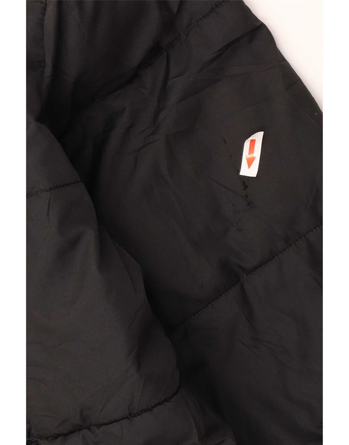 Zara Mujer Chaqueta Acolchada Extragrande UK 10 Small Poliéster Negro