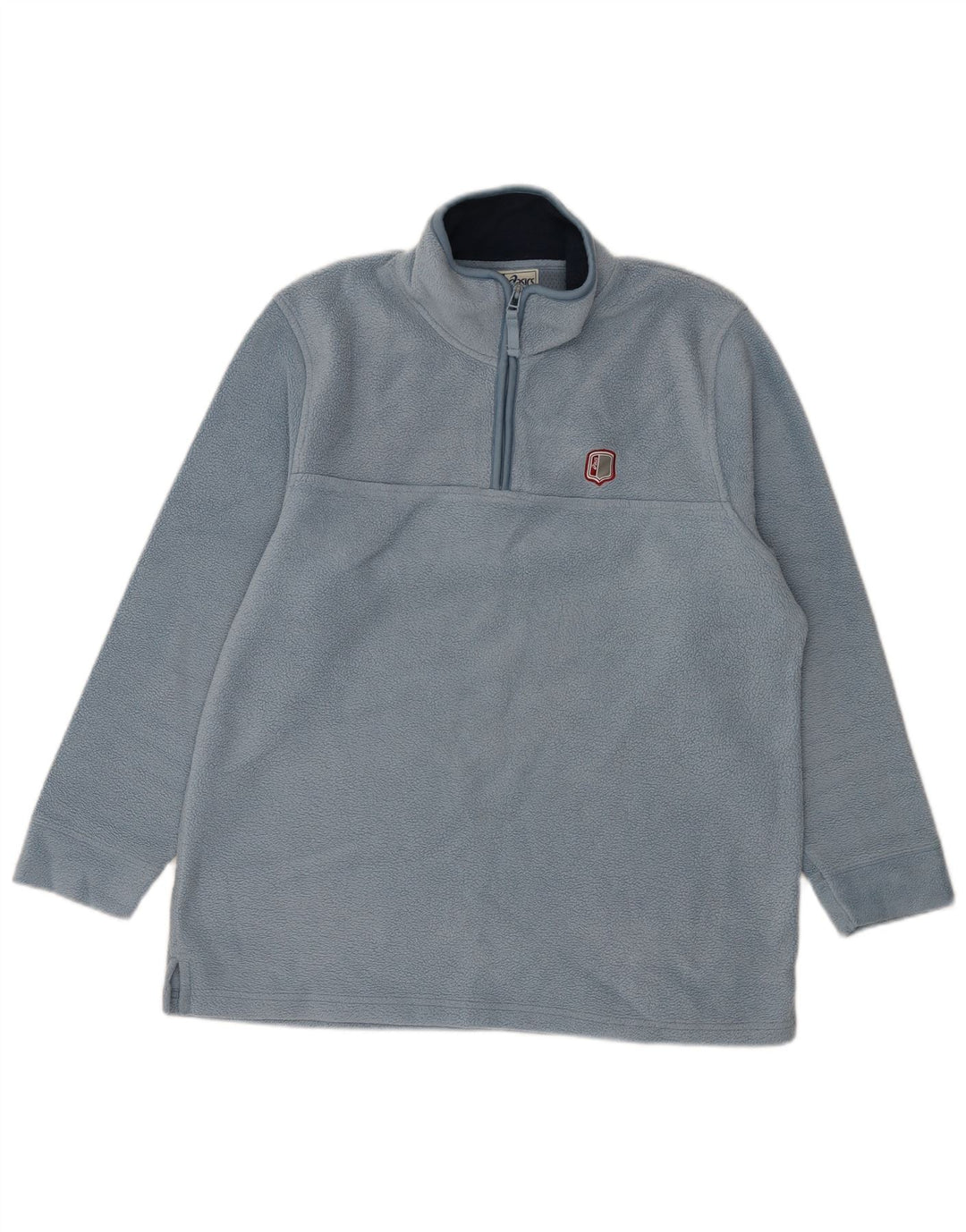 ASICS Jersey de forro polar con cremallera y cuello para hombre, poliéster azul grande