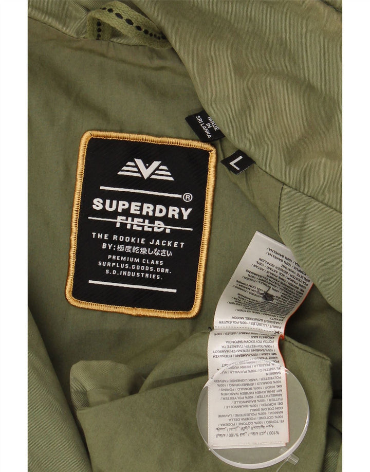 SUPERDRY Chaqueta militar para hombre UK 40 Large Algodón verde