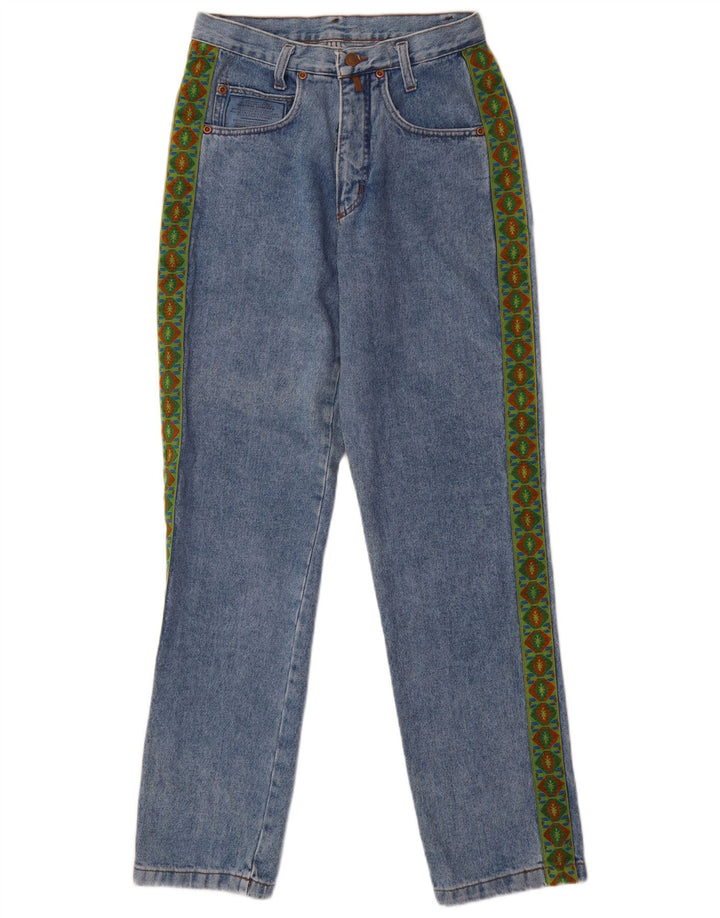 Vaqueros rectos para mujer General Company W30 L33 azul geométrico