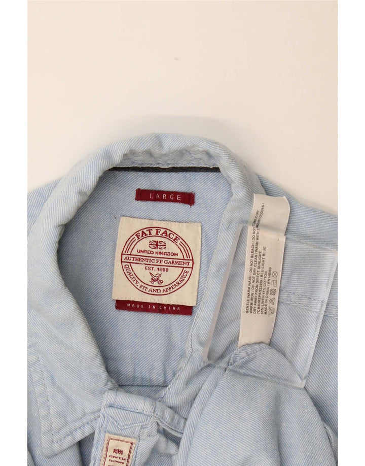 Camisa de franela para hombre de Fat Face, talla grande, de lino azul