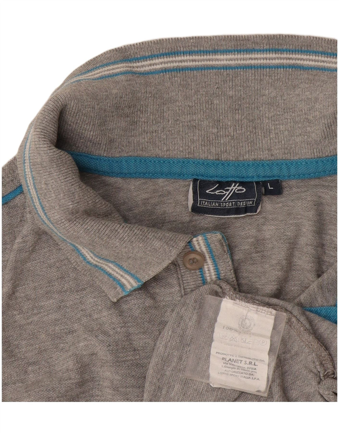Polo Lotto Hombre Grande Gris Algodón