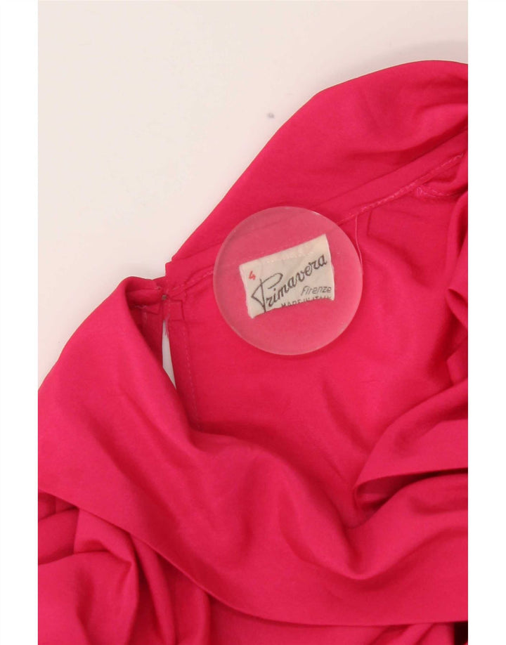 Primavera Firenze Blusa extragrande con pajarita para mujer, talla 40, talla grande, color rosa