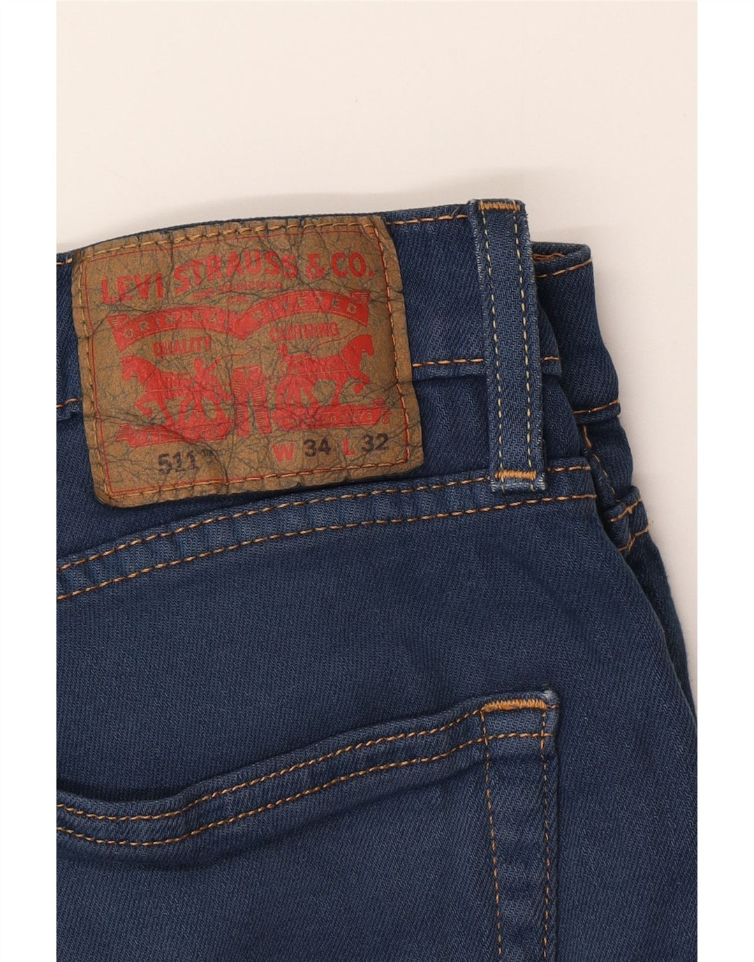 LEVI'S Mens 511 Slim Jeans W34 L32 Algodón Azul