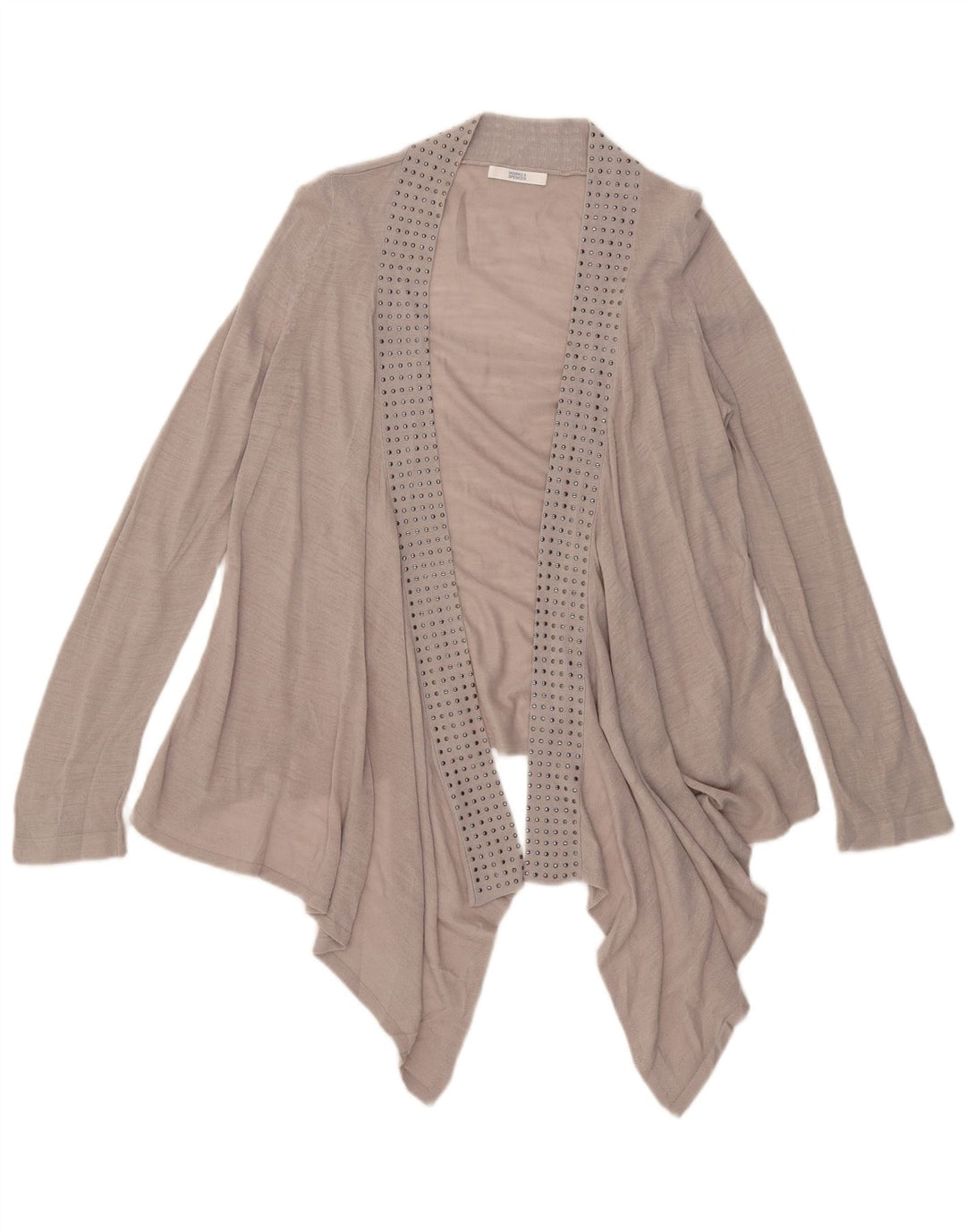 Marks & Spencer Cárdigan asimétrico para mujer UK 44 Acrílico gris medio