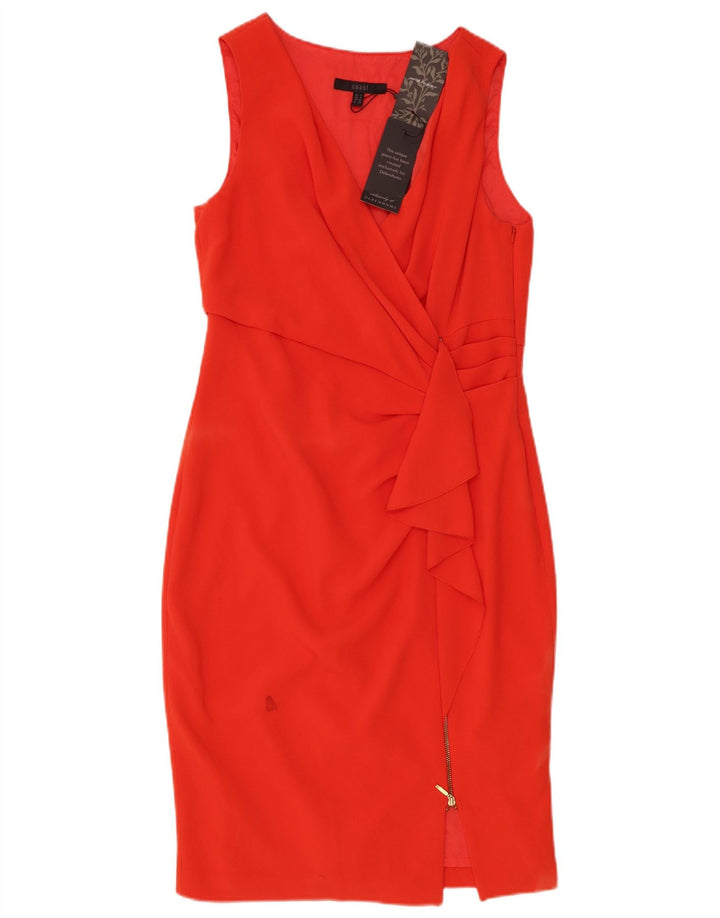 Vestido tubo sin mangas para mujer Coast UK 42 Triacetato rojo mediano