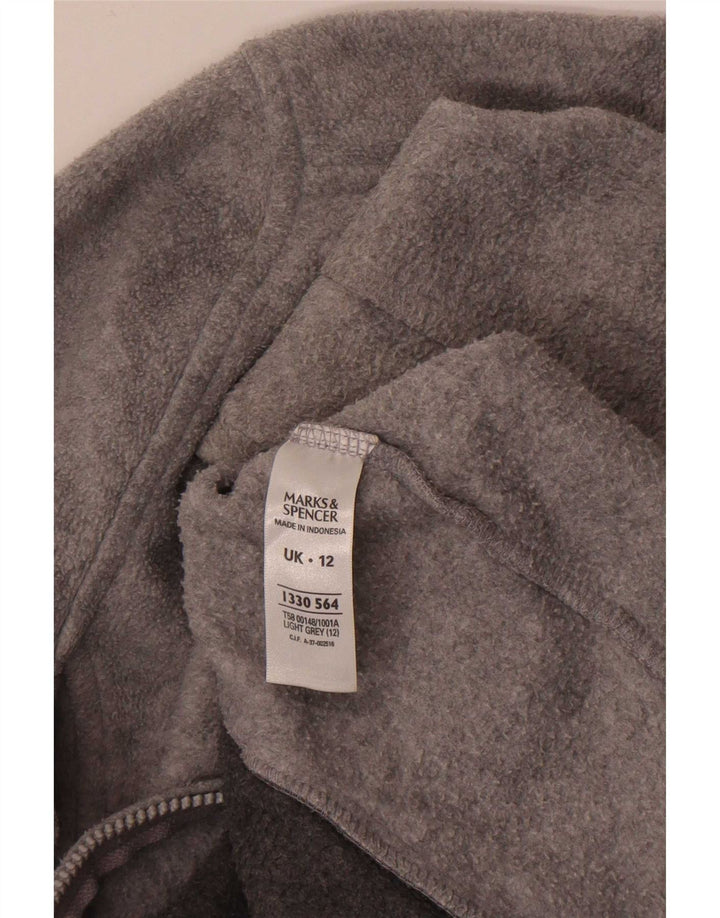 Marks & Spencer Chaqueta polar para mujer UK 12 Poliéster gris medio