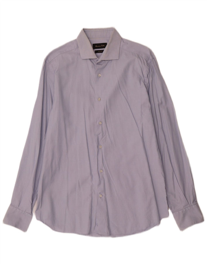 Camisa Massimo Dutti Hombre Slim Fit Talla 41 16 Grande Azul