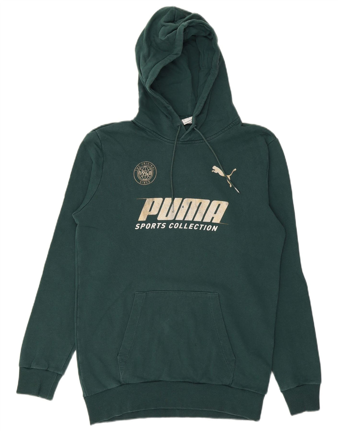 PUMA Jersey con capucha gráfica para hombre pequeño de algodón verde