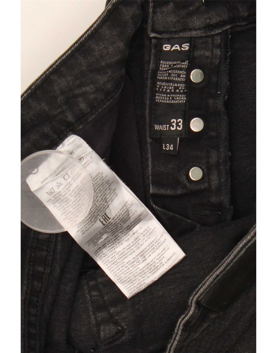 Jeans Anders Slim Gas Mujer W33 L34 Algodón Negro