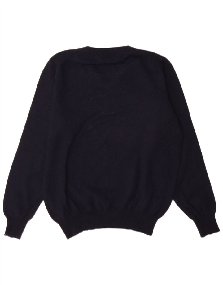 Fred Perry Jersey con cuello en V para hombre de lana azul marino grande