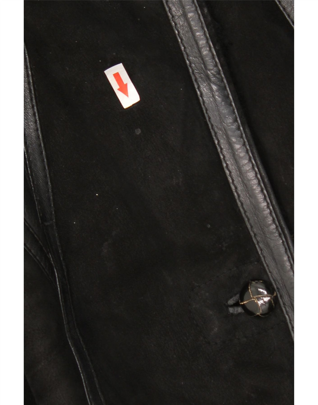 Vintage mujer shearling abrigo IT 44 medio negro patchwork shearling