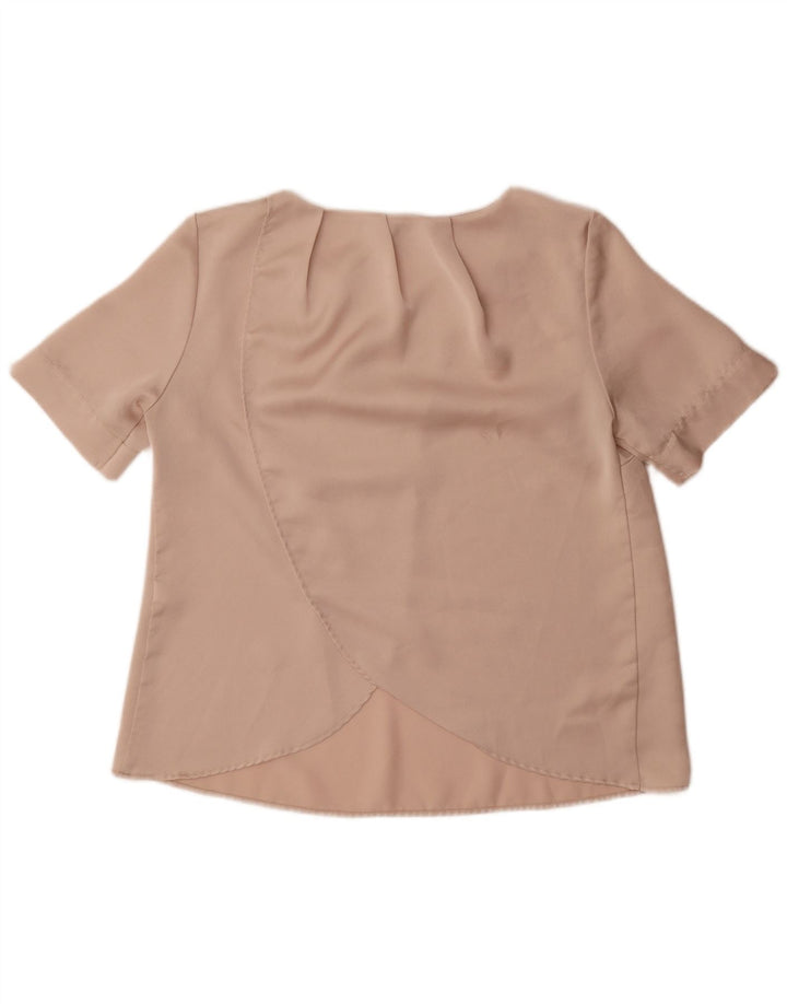 Topshop Blusa extragrande para mujer Top UK 10 Small Beige Poliéster