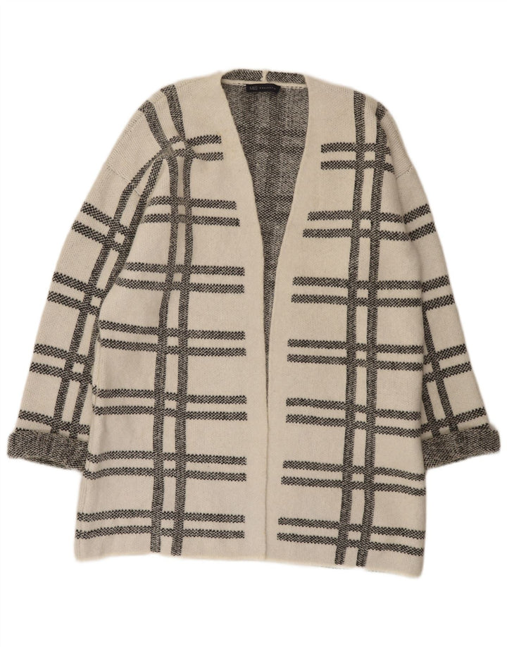 Marks & Spencer Suéter tipo cárdigan largo para mujer UK 46 Large White Check