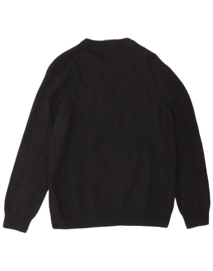 Lyle & Scott Jersey de cuello redondo para mujer UK 46 Large Lana negra