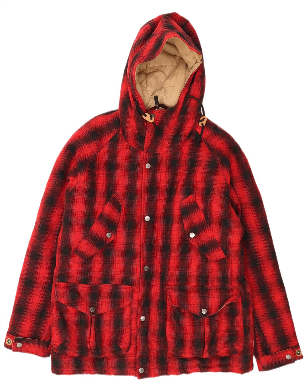 Rifle Chaqueta cortavientos con capucha para hombre UK 40 Large Red Check Poliéster