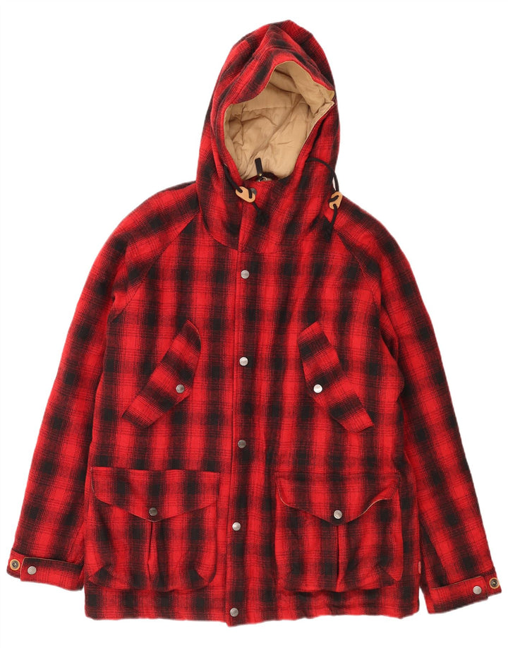 Rifle Chaqueta cortavientos con capucha para hombre UK 40 Large Red Check Poliéster
