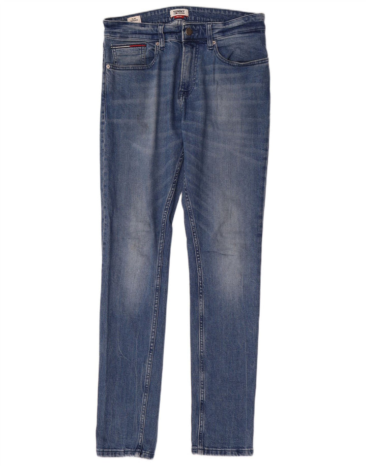 TOMMY HILFIGER Vaqueros cónicos ajustados para hombre W30 L32 Algodón azul