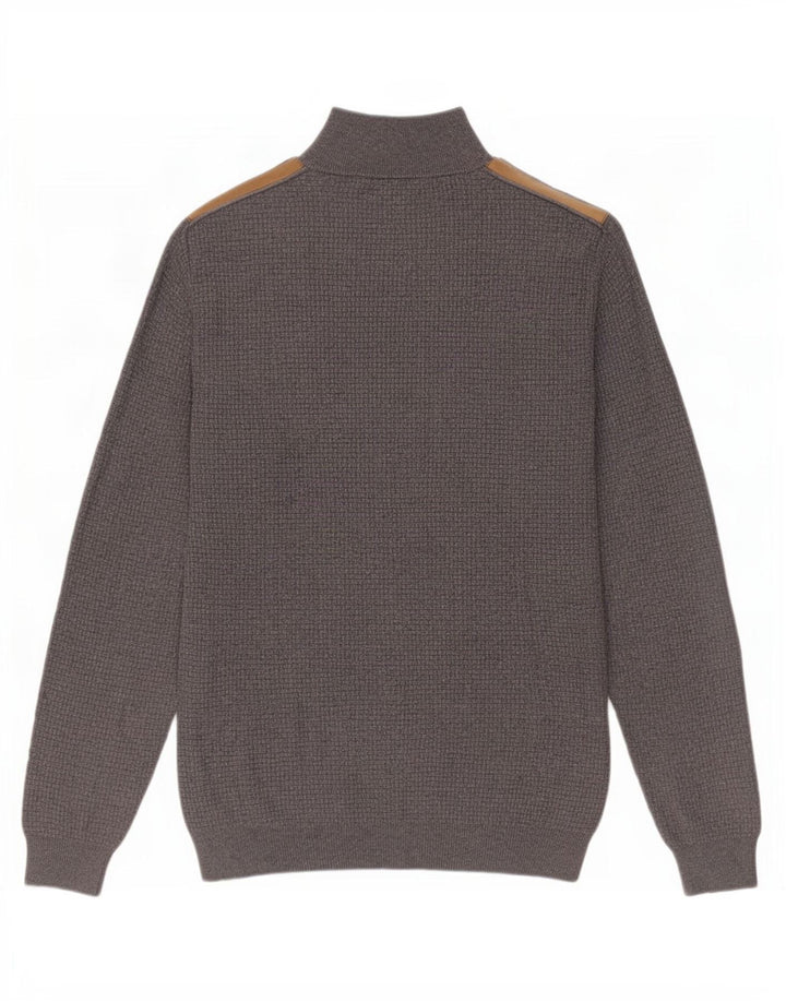 Massimo Dutti Hombre Jersey Con Cremallera En El Cuello Algodón Gris Medio