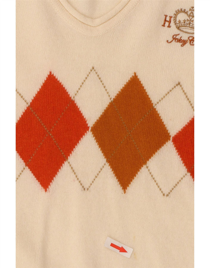 Henry Cottons Suéter con cuello en V para mujer IT 46 Large Off White