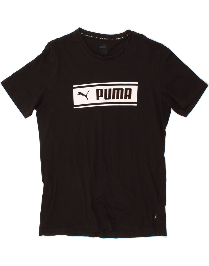 PUMA Mens Graphic T-Shirt Top Medium Black Cotton Vintage Puma and Second-Hand Puma from Messina Hembry 
