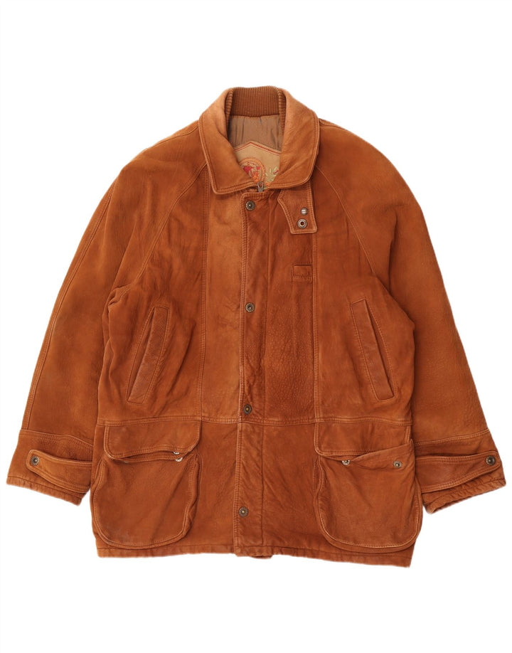 Essebi Chaqueta de cuero para hombre UK 40 Large Cuero marrón