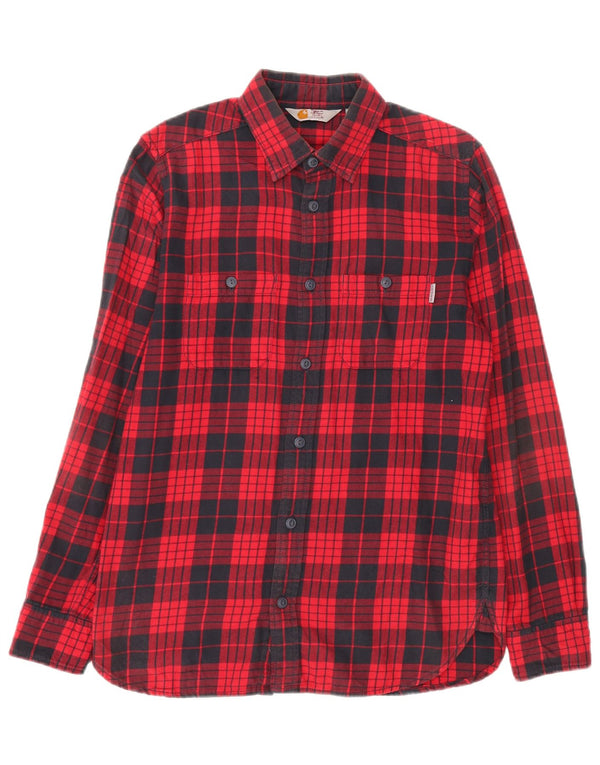Carhartt Hombre Camisa De Franela De Algodón A Cuadros Rojos Pequeños