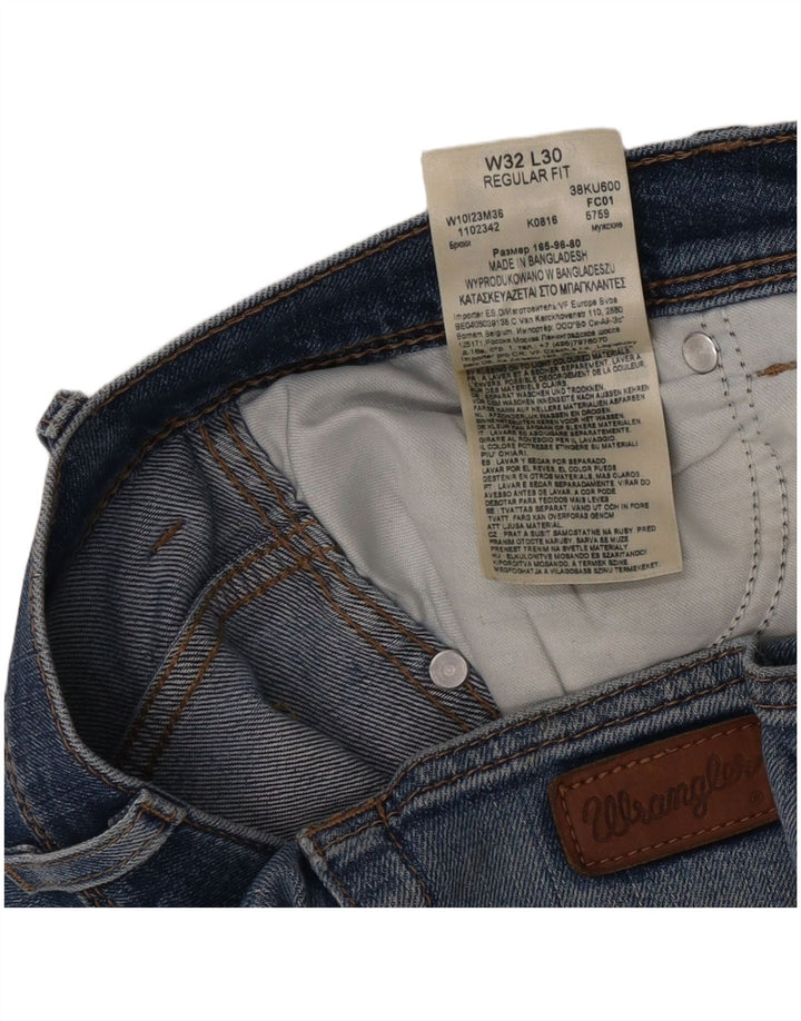 Wrangler Vaqueros rectos de corte regular para hombre W32 L30 Algodón azul