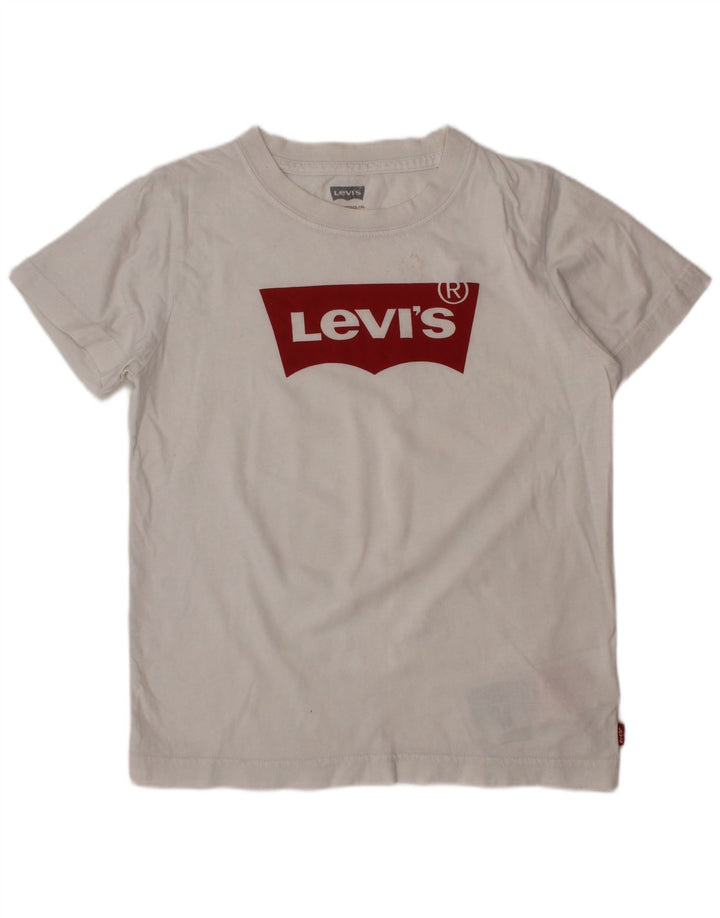 LEVI'S Camiseta gráfica para niño Top 7-8 años Blanco Algodón