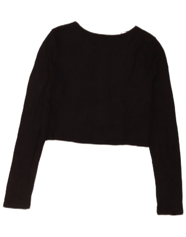 Zara - Cárdigan corto para mujer, talla 40, viscosa negra mediana