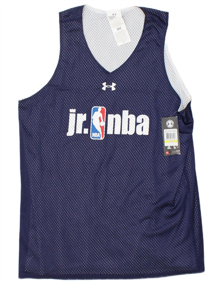 UNDER ARMOUR Camiseta sin mangas estampada holgada de la NBA para hombre Azul marino mediano