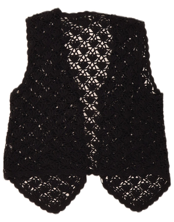 Premode - Cárdigan de ganchillo para mujer, talla 40, tamaño mediano, algodón negro