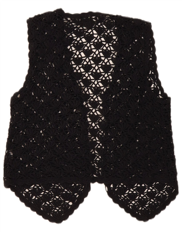 Premode - Cárdigan de ganchillo para mujer, talla 40, tamaño mediano, algodón negro