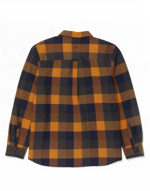 Camisa de franela para hombre Fat Face XL de algodón a cuadros amarillos