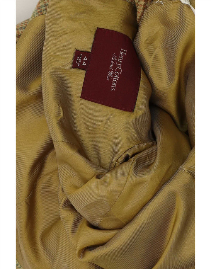 Henry Cottons Chaqueta tipo blazer de 3 botones para mujer IT 44 Pata de gallo verde medio