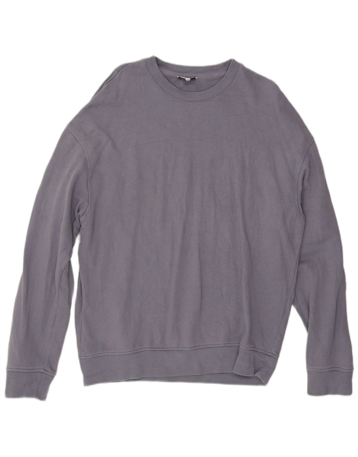 REISS Sudadera tipo jersey para hombre, talla grande, algodón azul
